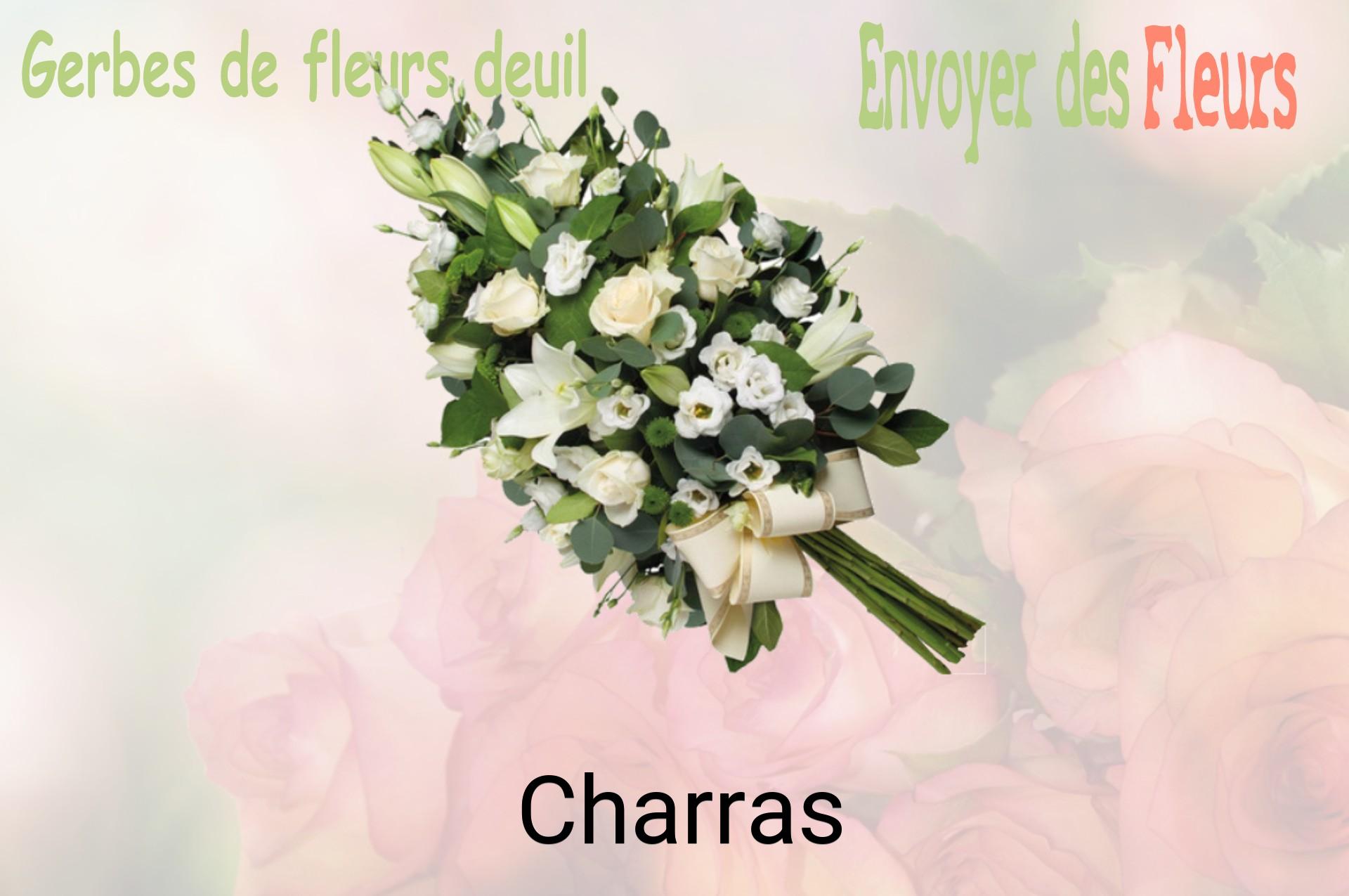 Gerbe de fleurs de deuil livrée à Charras